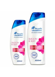 Head &amp; Shoulders Smooth &amp; Silky Anti-Dandruff Shampoo for Dry and Frizzy Hair 400ml + 200ml