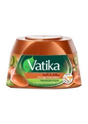 Dabur Vatika Naturals Moroccan Argan Soft And Silky Hair Cream Brown 140ml