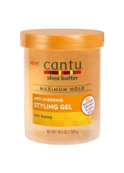 Cantu Shea Butter Maximum Hold Anti-Shedding Styling Gel With Honey Clear 524g