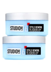 L'Oreal Paris Studio Line 6 Style Rework Out Of Bed Fibre-Cream Blue 150ml Pack of 2