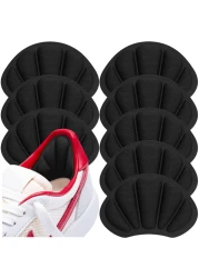 Shoe Heel Inserts, 8 Pcs Mesh Self-Adhesive Heel Cushion Pads for Back of Heel, Heel Cushion Inserts Prevent Shoes Too Big for Women Men, Black (Black 8pcs) (Black 8pcs)