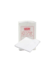 Cotton Gauze Swabs Cheese Cloth, Non-Sterile,White,8 Ply 13 Threads Pack of 100 (5 X 5 cm 2" X 2")