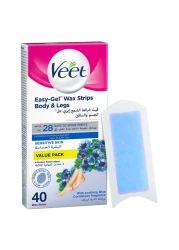 Veet Sensitive Skin Hair Removal Cold Wax Strips 40 PCS