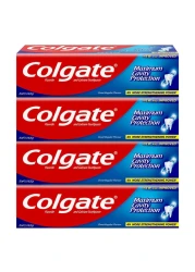 كولجيت معجون أسنان للحماية القصوى من التسوس بالفلورايد والكالسيوم - أبيض، 75 ملل، حزمة من 4