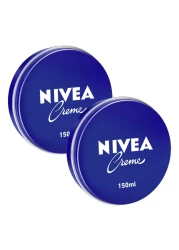 NIVEA Moisturising Cream Universal All Purpose Moisturizer for Face Body Hands Tin 150ml Pack of 2