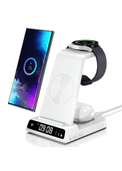 Wireless Charger for Samsung, 3 in 1 Wireless Charging Station for Samsung Galaxy S24 Ultra/S23 Ultra/S22/S21/Note 20/Z Flip 6/Fold 6, Charger for Samsung Galaxy Watch Ultra/7/6/5, Galaxy Buds 2/2 Pro