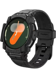 Spigen Rugged Armor Pro designed for Samsung Galaxy Watch 7 40mm Case with Band (2024) - Matte Black