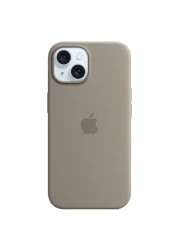 Apple Silicone Case Cover With MagSafe For iPhone 15 Clay