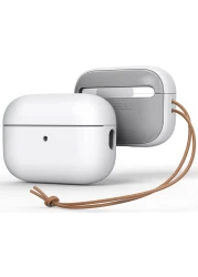 VRS Design Modern for Airpods Pro 2nd Generation case (2022) Airpods Pro 2 case cover with Leather Strap - White