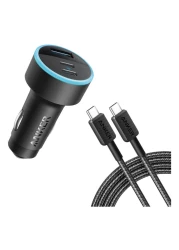 Anker 335 Car Charger With USB-C Cable And 2 USB-C 1 USB-A Ports Black 67W