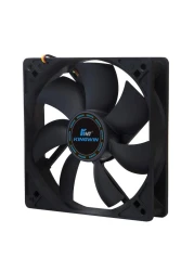 Kingwin 120mm Silent Fan for Computer Cases, Mining Rig, CPU Coolers, Computer Cooling Fan, Long Life Bearing, and Provide Excellent Ventilation Black CF-012LB
