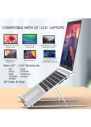Generic Laptop Stand, Adjustable Portable Laptop Holder For Desk, Aluminum Ventilated Notebook Riser For Macbook Air Pro, Dell Xps, More 10-15.6 Inches Pc Computer, Tablet, Ipad