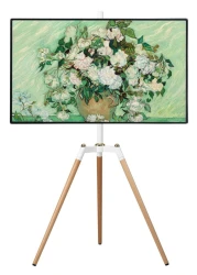 Tripod TV Stand, Tripod Easel TV Stand for 32-65 inch LED LCD Flat Curved Screen, Height-Adjustable Studio TV Display Stand with 140&deg; Swivel for Living Room, Bedroom, or Corner TV Stand