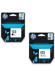 HP 123 Ink Cartridge Set, Black - F6V17Ae &amp; Tri-Color - F6V16Ae
