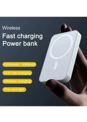 Mag-Safe Battery Pack, Magnetic Wireless Power Bank 10000mAh, Fast Portable Charging Light-ning Compatible with Mag-Safe (for iPhone 12,13,14,15)