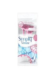Gillette Simply Venus 3 Plus Disposable Razor Pink 4 Razors