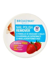 Broadway 36B Strawberry Flavoured Nail Polish Remover Pads White 32 Pads