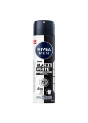 NIVEA MEN Black &amp; White Invisible Antiperspirant Deodorant Spray, Original, 72H Active Protection, 150ml