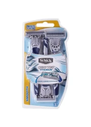 Schick Quattro Titanium 4 Blades Razor Blue 3 Blades