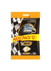 Bic 3 Action Disposable Razors Black 12 PCS