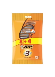 بيك 3 ماكينة حلاقة للبشرة الحساسة 12 شفرة- برتقالي