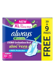 Always Maxi Thick Heavy Day Pads with Aloe Vera Essence Extra Large 48 Pads