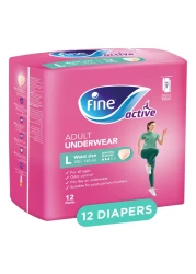 Fine Active Female Postpartum Diapers Large Size Pack Of 12 Pull-Ups