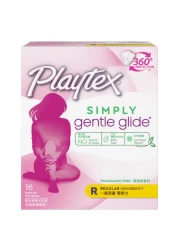Playtex Simply Gentle Glide Fragrance-Free Regular Tampons With Applicator White 16 Tampons