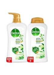 Dettol Activ-Botany Antibacterial Showergel and Bodywash Green Tea and Bergamot 500ml+250ml
