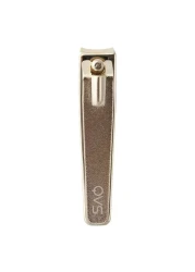 QVS Skin Curved Gold Plated Nail Clipper Silver