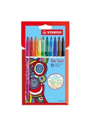 Stabilo Trio 2-in-1 Fibre-Tip Colouring Pens Multicolour 10 PCS