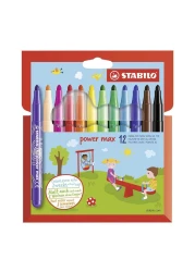 ستابيلو باور ماكس أقلام ملونة - متعددة الألوان 12 قطعة