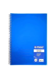 Maxi A4 Spiral Bound Hard Cover Executive Notebook 80 Sheets Blue