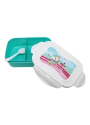 Atlas Unicorn Printed Lunch Box with Spoon Green