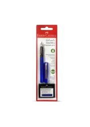 Faber-Castell School Fountain Pen with Ink Cartridges Blue 6 PCS