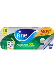 Fine Comfort Xl Toilet Tissue Roll 250 Sheets X 2 Ply Bundle 10 Rolls
