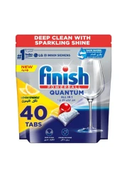 Finish Powerball Quantum All In 1 Lemon Sparkle Dishwasher Detergent 40 Tablets
