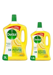 Dettol 3X Antibacterial Power Floor Cleaner Lemon 3L+1.8L