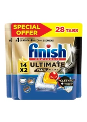 Finish Ultimate Plus All-in-1 Powerball Dishwasher Tablets Lemon 14 Tablets Pack of 2