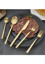 MAAC Home Regal Gold Cutlery Set for Formal Dinners - Set of 10 Luxurious Elegant Durable and Classic Premium Design Cutlery Set Perfect for everyday use, and get together, restaurant, banquet