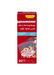 Diamond Freezer Zipper Medium Clear 20 Bags