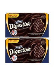 McVitie's Digestive Dark Chocolate Covered Wheatmeal Biscuits 200g Pack of 2