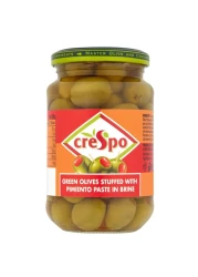 Crespo Green Olives Stuffed with Pimento Paste in Brine, 200g