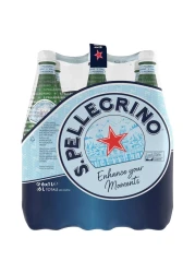 San Pellegrino Sparkling Natural Mineral Water 1L Pack of 6
