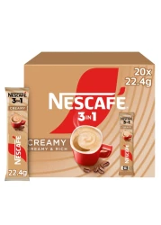 Nescafe 3-In-1 Creamy Latte Creamy and Rich Instant Coffee Mix, 22.4g Pack of 20