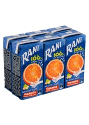Rani Tetra Pack No Added Sugar Orange Mixed Fruit Drink 200ml Pack of 6