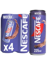 Nescafe Mocha Coffee Drink, 225ml Pack of 4