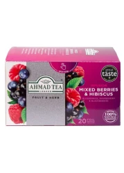 Ahmad Tea Fruit and Herb Infusion Mixed Berries and Hibiscus Flavoured Tea Bags 20 Tea Bags