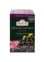 Ahmad Tea Blackcurrant Burst Flavoured Black Tea with Fruit Pieces Tea Bags 20 Tea Bags