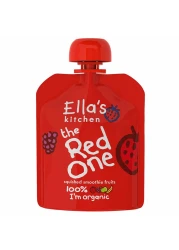 Ella's Kitchen The Red One Organic Squished Smoothie Fruits 6+ Months Baby Food, Gluten &amp; Dairy Free 90g Pack of 4